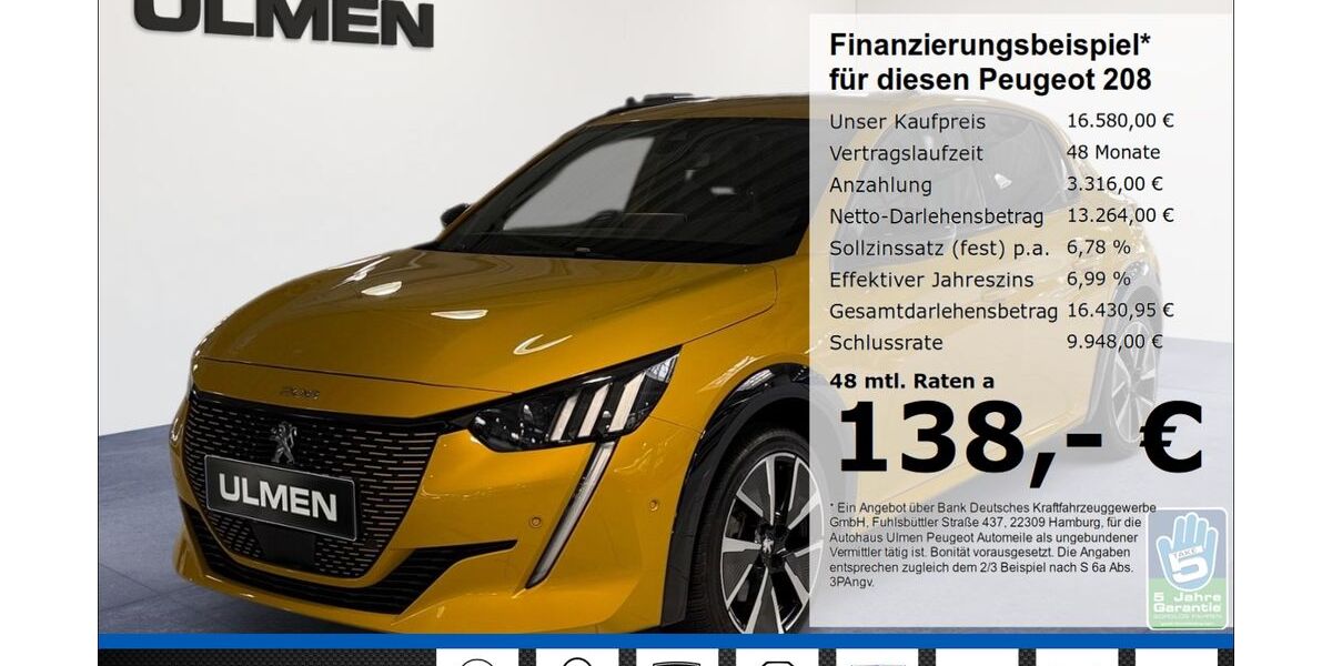 Peugeot 208 41.696 km 16.580 &euro; Düsseldorf 40233
