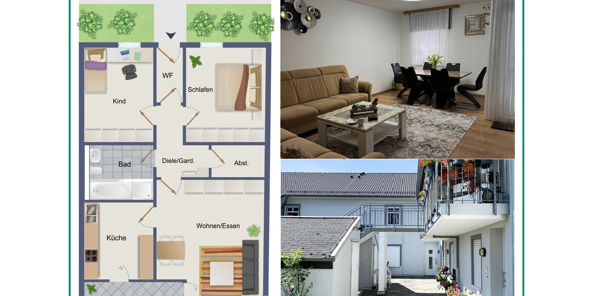 PROVISIONSFREI ! SEHR GUT GESCHNITTENE 3-ZIMMER-WOHNUNG MIT GARAGE IM STADTZENTRUM VON RADEVORMWALD - Etagenwohnung Radevormwald Innenstadt | Angebot:25542525