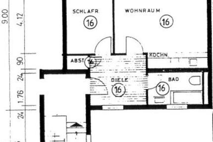 Zwei Zimmer Wohnung, mit großem Balkon, 54m², mit EBK 2 zimmer
