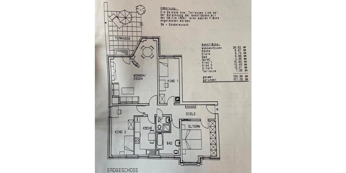 Erdgeschoßwohnung Leverkusen Bürrig - 4 Zimmer, 101 m&sup2;, 450.000&euro; | Angebot:26543225