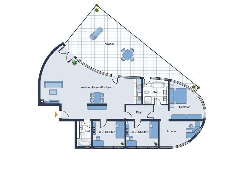 Etagenwohnung Essen Bredeney - 5 Zimmer, 190 m&sup2;, 2.700&euro; | Angebot:24796001