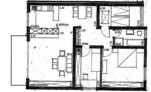 Etagenwohnung Bochum Weitmar - 3 Zimmer, 85 m&sup2;, 995&euro; | Angebot:25070500