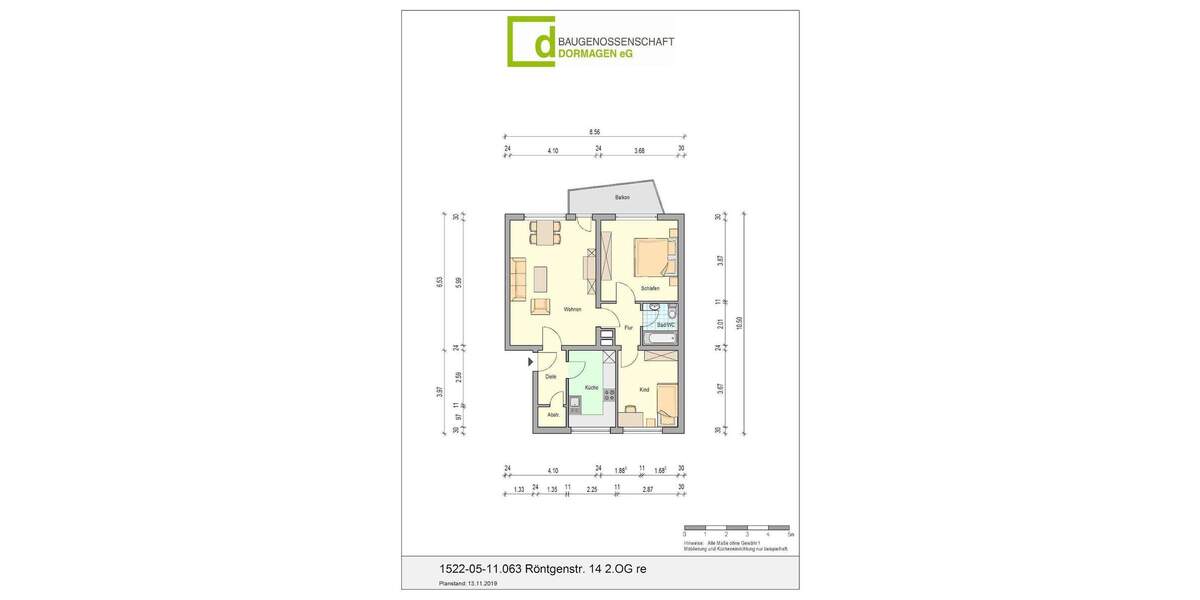 Etagenwohnung Dormagen Dormagen-Nord - 3 Zimmer, 70 m&sup2;, 565&euro; | Angebot:25568505