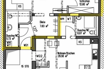 Wohnung Düsseldorf Stadtmitte - 2 Zimmer, 56 m&sup2;, 1.420&euro; | Angebot:26310427