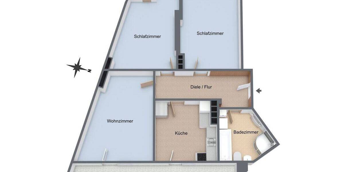 Wohnen im Zooviertel: Gemütliche Dachgeschosswohnung mit Balkon 3 zimmer