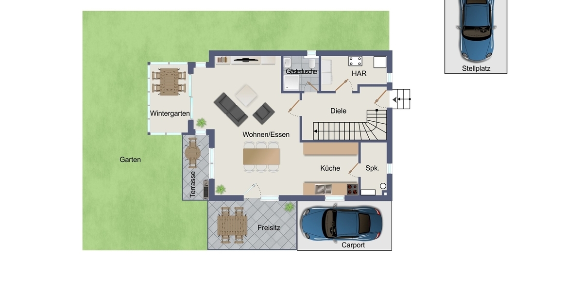 Mit 3D: Einfamilienhaus mit schön angelegtem Garten und dem Blick ins Grüne! 4 zimmer