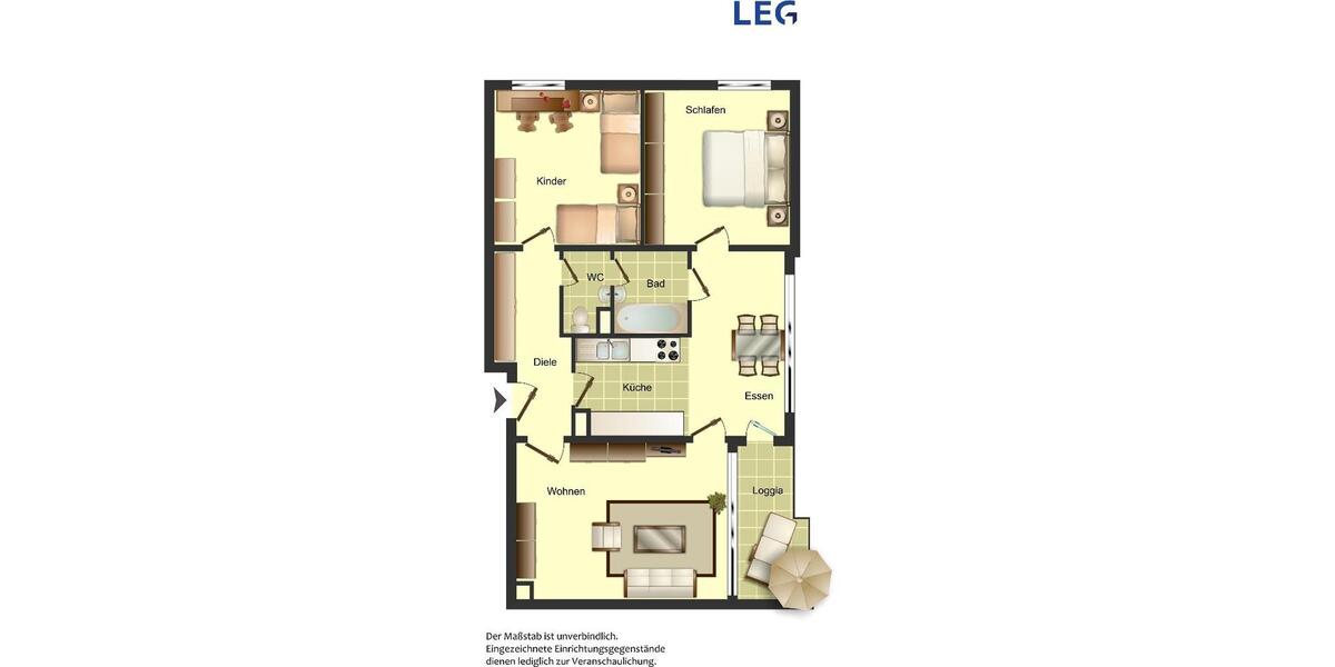 3-Zimmer-Wohnung mit Balkon und Aufzug im Haus im Angebot 3 zimmer