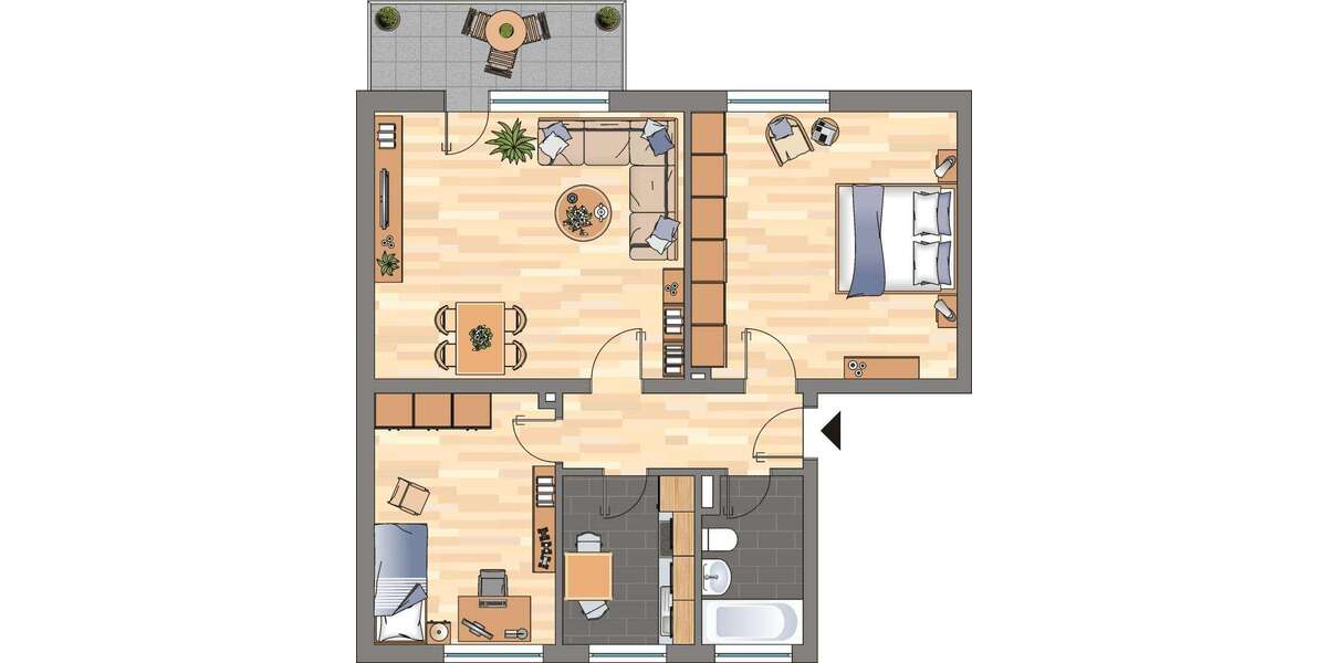 Etagenwohnung Witten Herbede - 3 Zimmer, 66 m&sup2;, 479&euro; | Angebot:26933337