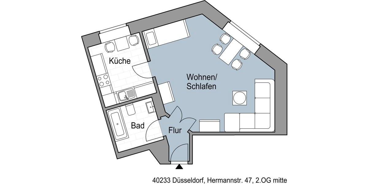 Jetzt einziehen! Gemütliche 1-Zimmer-Wohnung in Flingern 1 zimmer