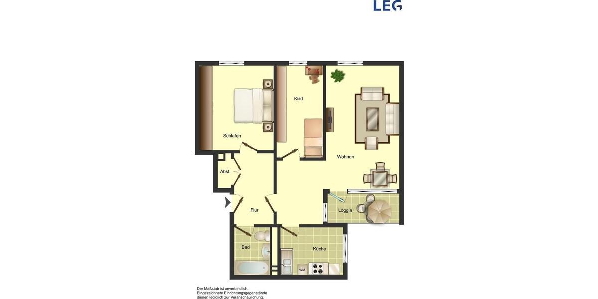 Etagenwohnung Monheim am Rhein - 3 Zimmer, 74 m&sup2;, 933&euro; | Angebot:25255754