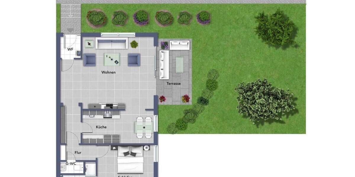 Terrassenwohnung Overath Immekeppel - 2 Zimmer, 77 m&sup2;, 238.000&euro; | Angebot:26334872