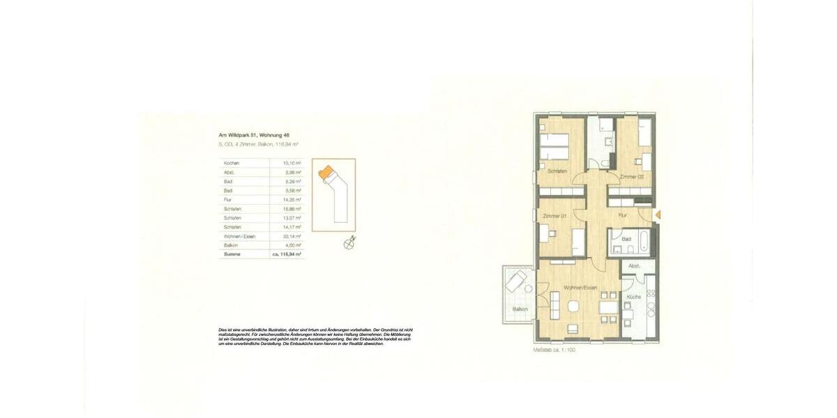 Etagenwohnung Düsseldorf Stadtbezirk 7 - 4 Zimmer, 117 m&sup2;, 2.195&euro; | Angebot:25614419