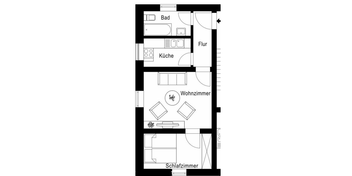 Etagenwohnung Leverkusen Alkenrath - 2 Zimmer, 40 m&sup2;, 630&euro; | Angebot:26464264