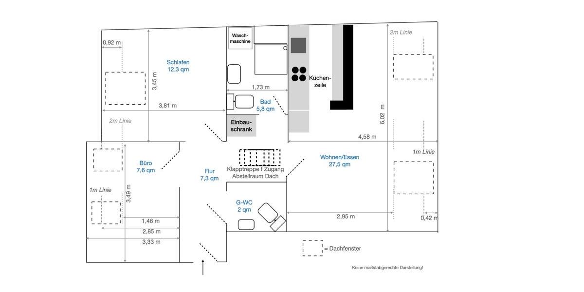 Dachgeschoßwohnung Wuppertal Barmen - 2.5 Zimmer, 63 m&sup2;, 125.000&euro; | Angebot:26623660
