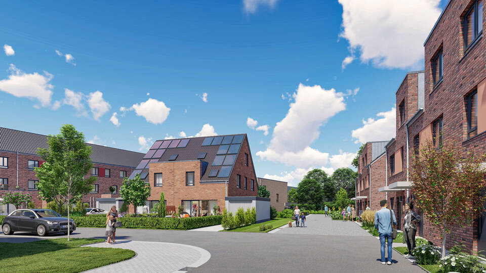 Attraktive Doppelhaushälfte mit Seiteneingang (Neubau) in schöner Wohnlage in Leverkusen-Steinbüchel 5 zimmer