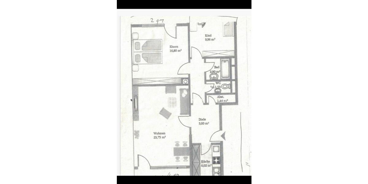 Etagenwohnung Solingen Mitte - 3.5 Zimmer, 80 m&sup2;, 850&euro; | Angebot:26465595