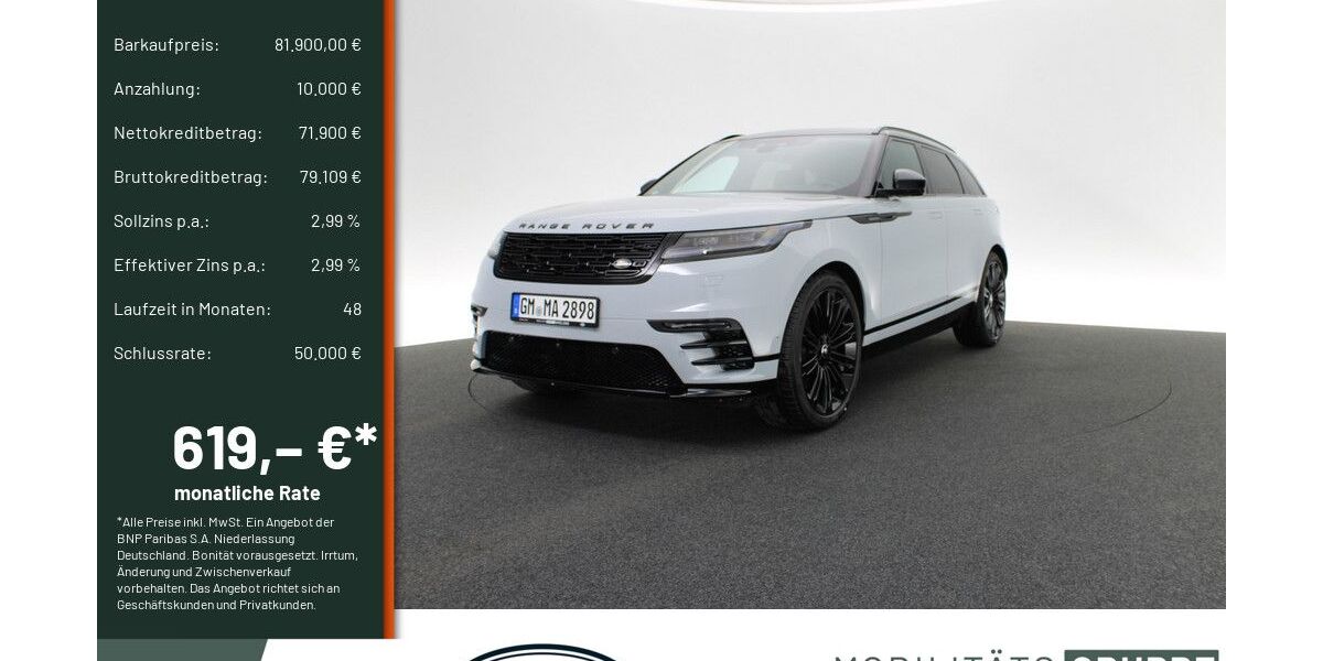 Land Rover Range Rover Velar 5.900 km 76.900 &euro; Engelskirchen 51766