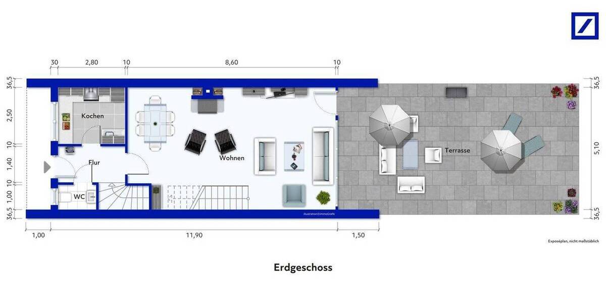 Reihenendhaus Wuppertal Barmen - 3 Zimmer, 125 m&sup2;, 345.000&euro; | Angebot:26842219