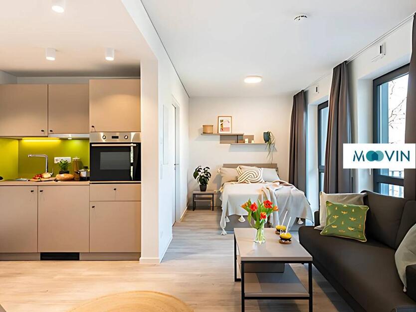 URBAN BASE: Vollmöbliertes 1-Zimmer-Large-Apartment mit EBK, TERRASSE, ALL-IN-MIETE, UVM. am Rheinufer