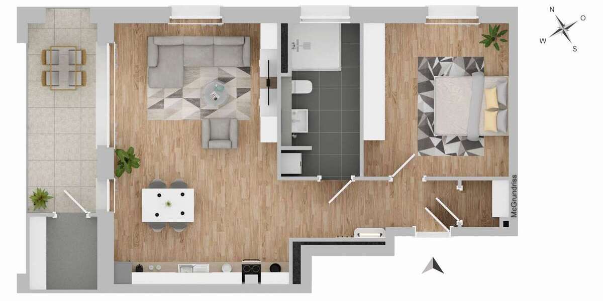 Etagenwohnung Dormagen Sankt Peter - 2 Zimmer, 63 m&sup2;, 550&euro; | Angebot:27175992