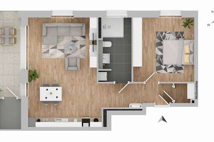 Wohnung Dormagen Sankt Peter - 2 Zimmer, 63 m&sup2;, 550&euro; | Angebot:27175992