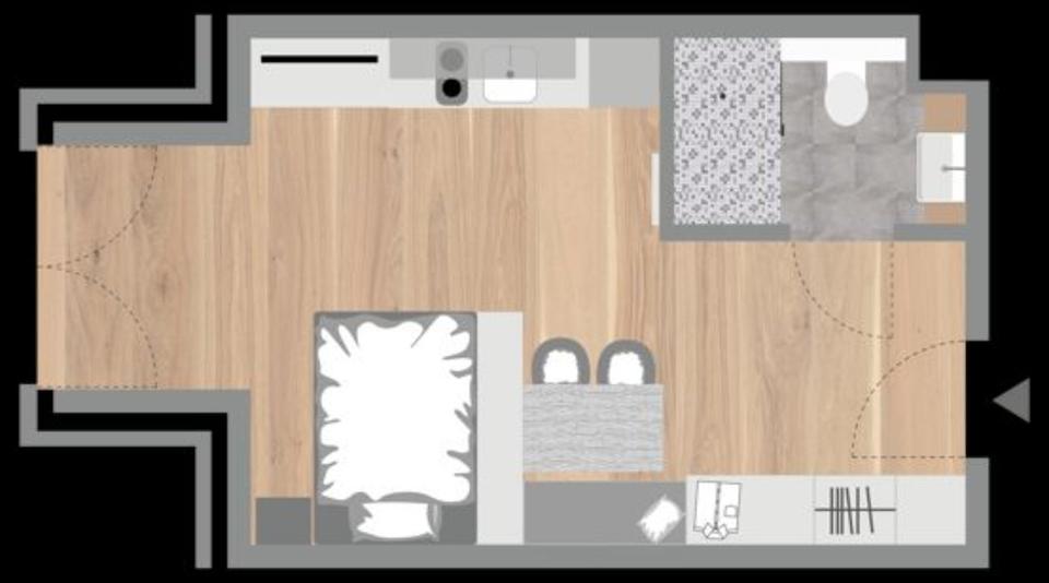 Etagenwohnung Düsseldorf Stadtbezirk 2 - 1 Zimmer, 30 m&sup2;, 910&euro; | Angebot:25267747