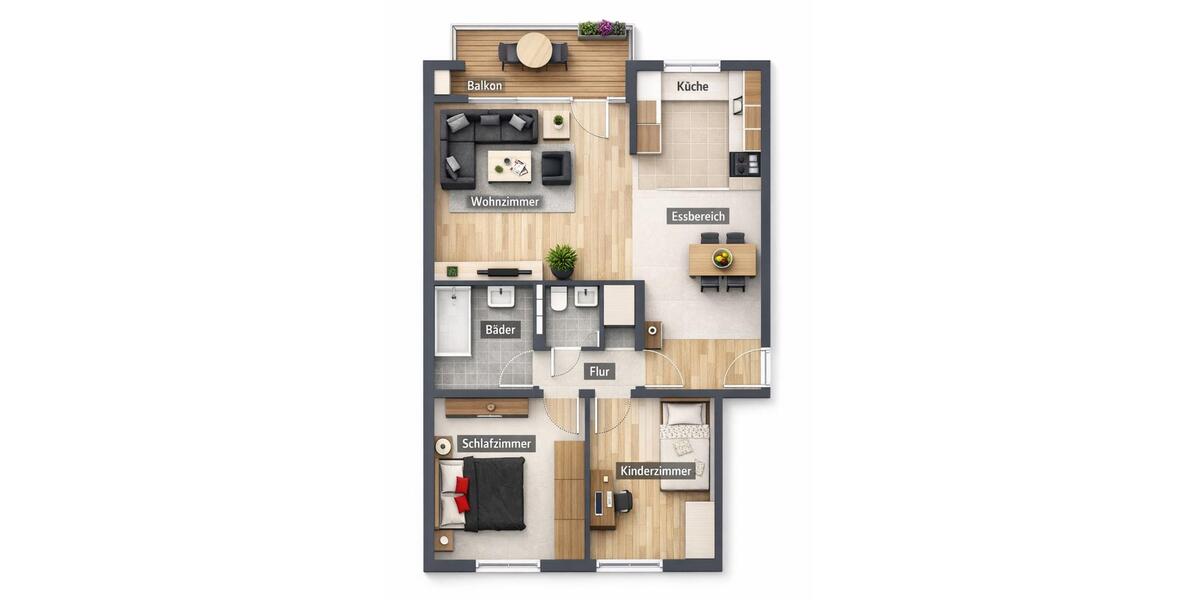 Dachgeschoßwohnung Hattingen - 3 Zimmer, 77 m&sup2;, 159.000&euro; | Angebot:24874243