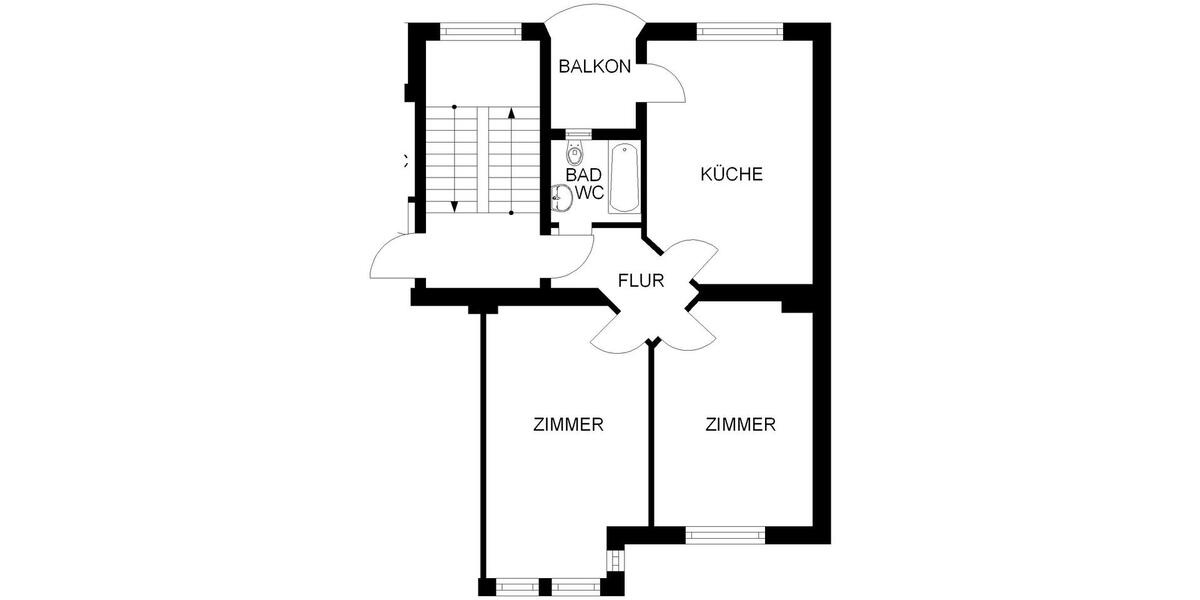 Etagenwohnung Hagen Hagen-Nord - 2 Zimmer, 65 m&sup2;, 394&euro; | Angebot:25323327