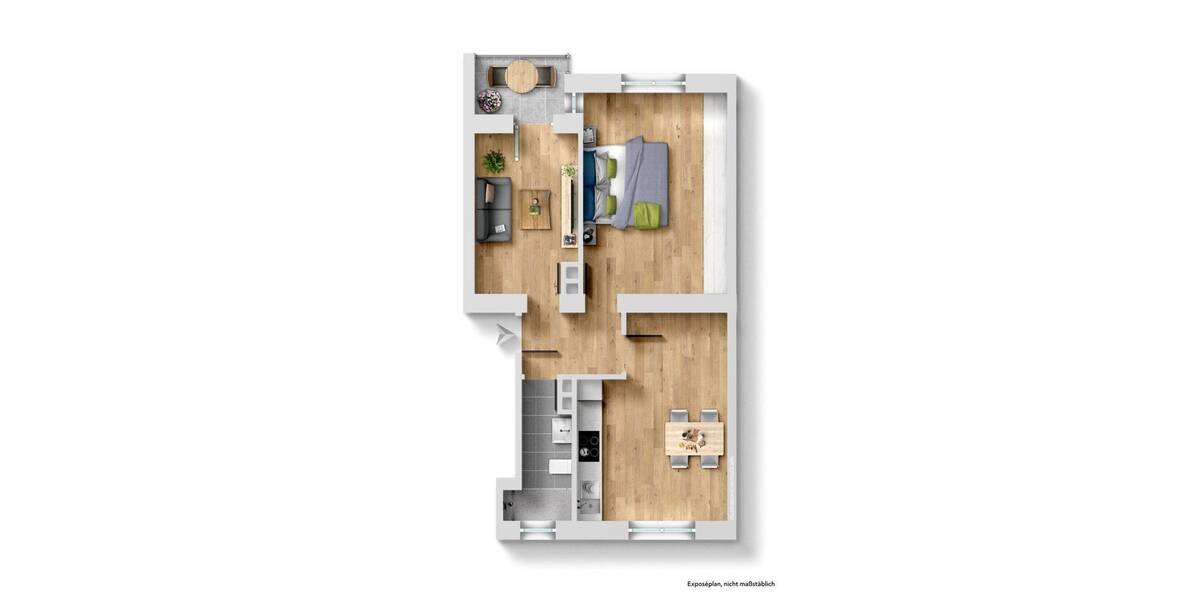 Etagenwohnung Düsseldorf Unterbilk - 2 Zimmer, 57 m&sup2;, 379.000&euro; | Angebot:26885808