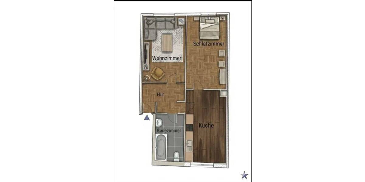 Etagenwohnung Wuppertal Elberfeld - 2 Zimmer, 55 m&sup2;, 500&euro; | Angebot:26805361