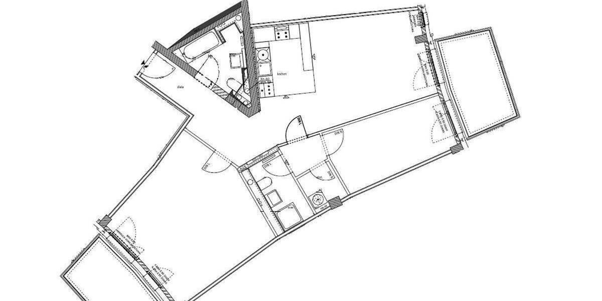 Moderne 3 Zimmer mit EBK, 2 Bädern, 2 Balkone, Fußbodenhzg. in Flingern 3 zimmer