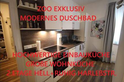 ZOO EXKLUSIV SANIERT MODERNES DUSCHBAD HOCHWERTIGE EINBAUKÜ. WOHNKÜCHE 2.OG HELL+RUHIG HARLEßSTR. 2 zimmer