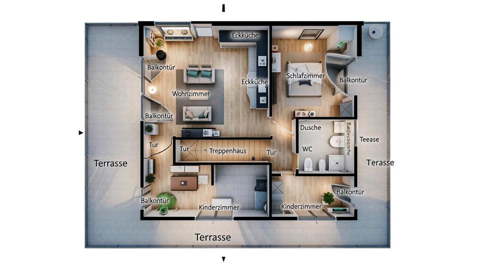 4-Zimmer Penthouse-Wohnung XL-Dachterrasse – Neubau 2025 4 zimmer