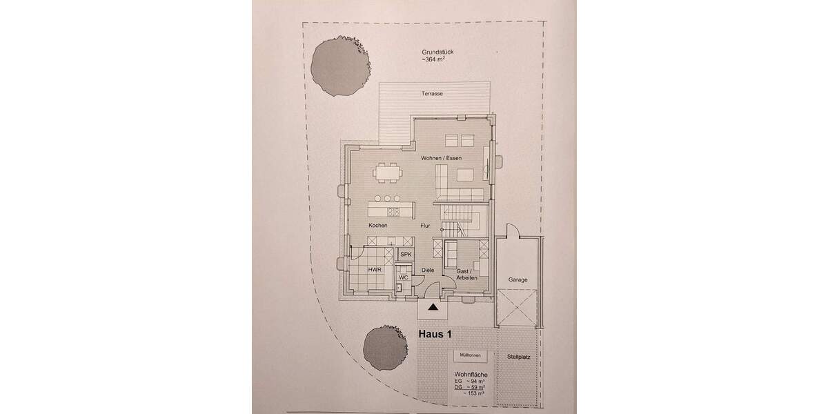 Grundstück und projektiertes Einfamilienhaus zimmer