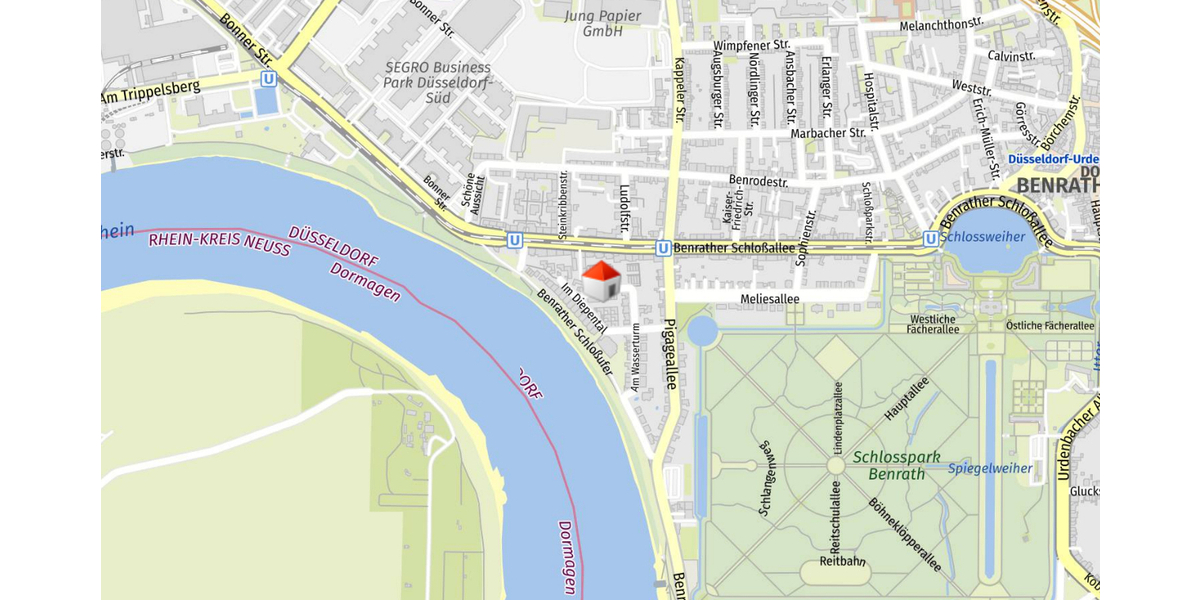 Charmantes Split-Level-Reihenendhaus in unmittelbarer Rheinnähe im Herzen von Düsseldorf-Benrath - Reihenendhaus Düsseldorf Stadtbezirk 9 | Angebot:26645354