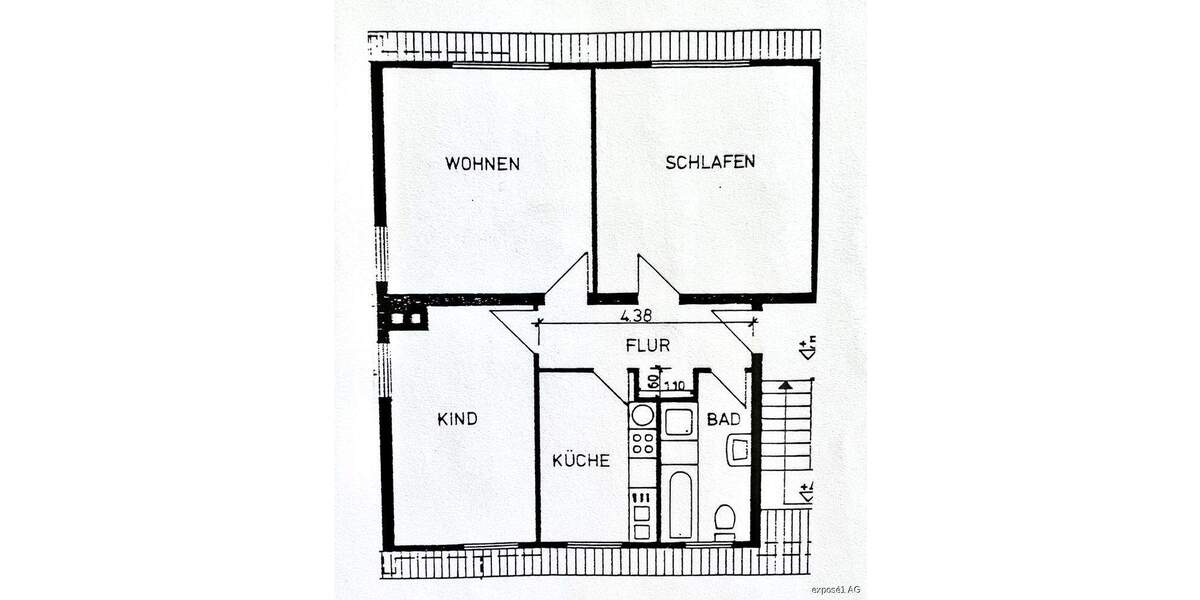 Etagenwohnung Hagen Eilpe - 3 Zimmer, 74 m&sup2;, 520&euro; | Angebot:25566107