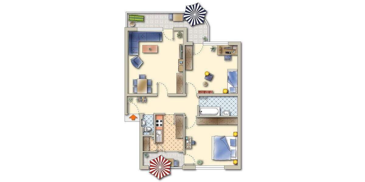 Großzügig aufgeteilte 3 Zimmer Wohnung mit Balkon und Loggia 3 zimmer