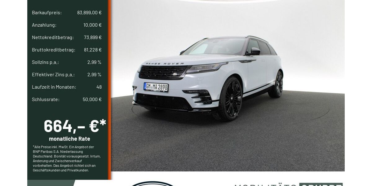 Land Rover Range Rover Velar 1.900 km 83.499 &euro; Engelskirchen 51766