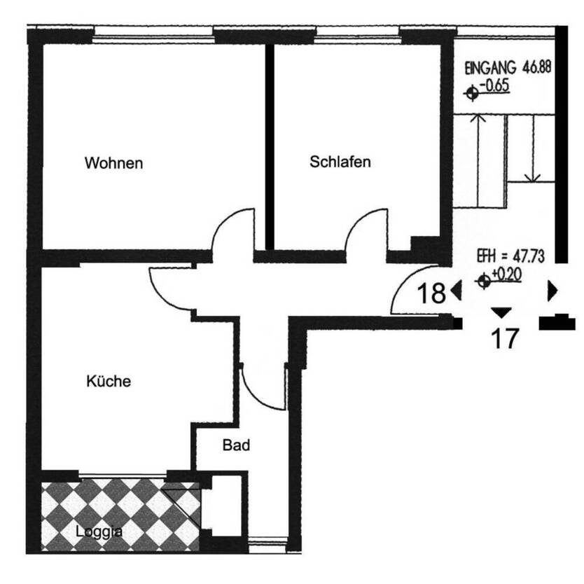Modernisierte 2-Zimmerwohnung mit Balkon