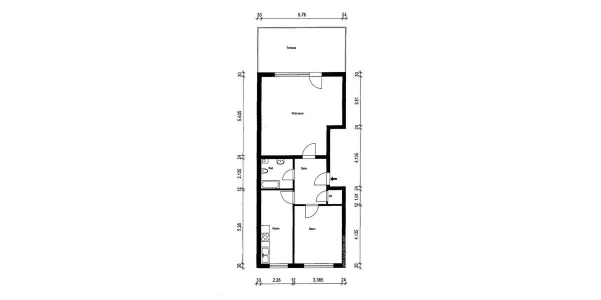 Terrassenwohnung Leverkusen Opladen - 2 Zimmer, 79 m&sup2;, 289.000&euro; | Angebot:26176361