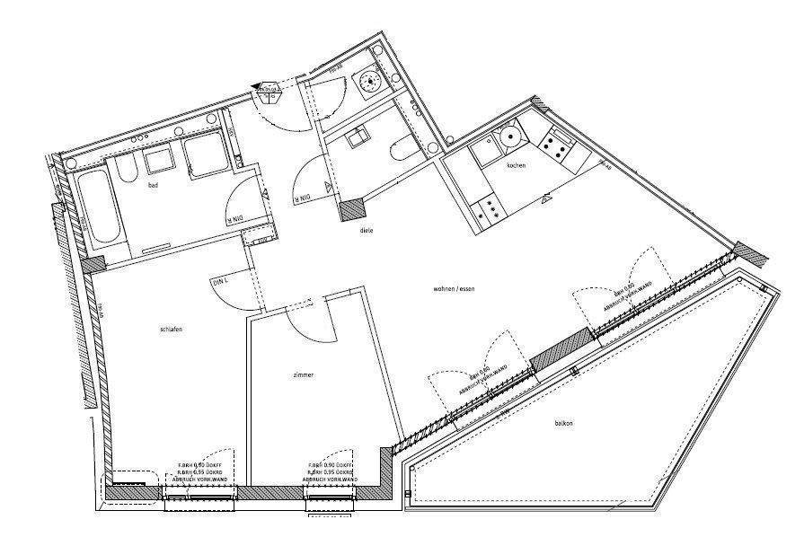 Attraktive 3 Zimmer Wohnung inkl. EBK , Fußbodenheizung, Süd-West Terrasse 3 zimmer