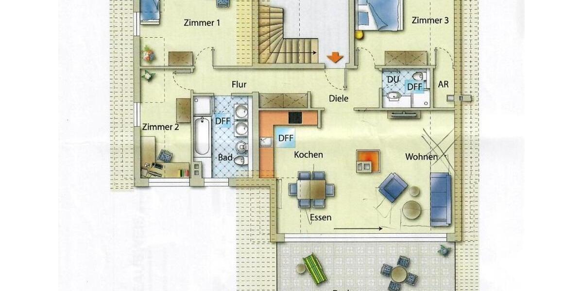 Dachgeschoßwohnung Haan - 4 Zimmer, 100 m&sup2;, 1.200&euro; | Angebot:26408972