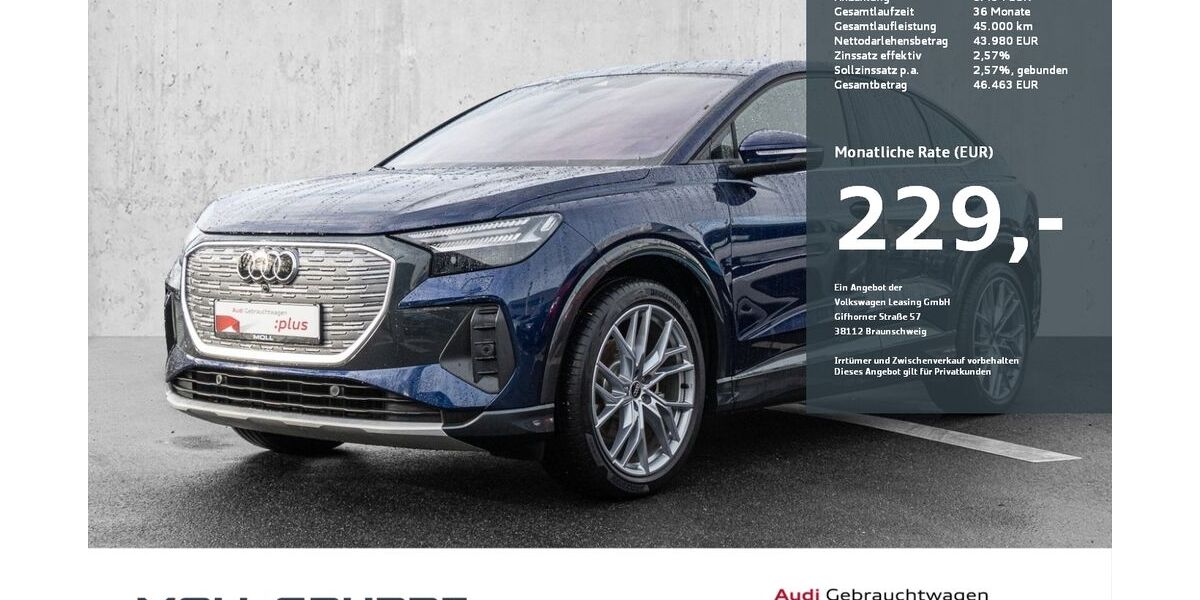 Audi Q4 e-tron 8.490 km 43.180 &euro; Düsseldorf 40549