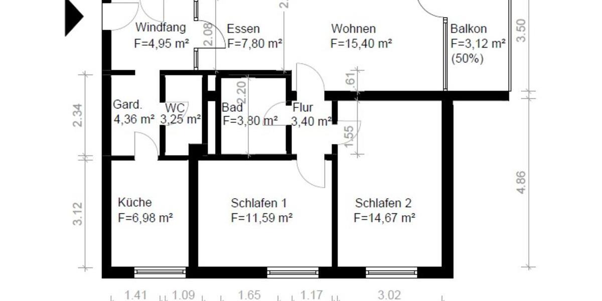 Etagenwohnung Leverkusen Alkenrath - 3 Zimmer, 77 m&sup2;, 165.900&euro; | Angebot:25089404