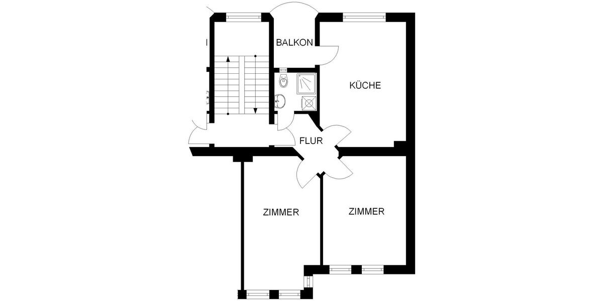 Etagenwohnung Hagen Hagen-Nord - 2 Zimmer, 64 m&sup2;, 371&euro; | Angebot:26422005