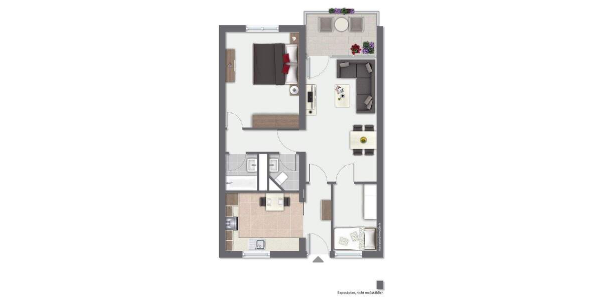 Etagenwohnung Leverkusen Manfort - 3 Zimmer, 64 m&sup2;, 124.900&euro; | Angebot:25686707