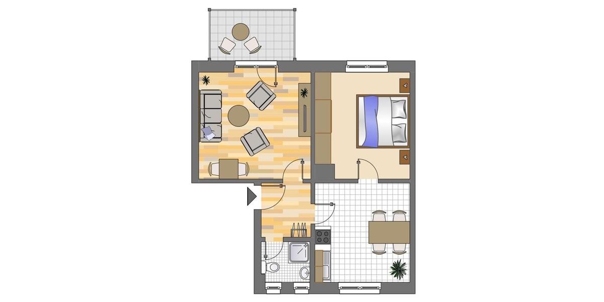 Erdgeschoßwohnung Hagen Hagen-Nord - 2 Zimmer, 51 m&sup2;, 399&euro; | Angebot:26349948