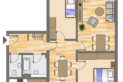 Wohnung Düsseldorf Hassels - 3 Zimmer, 81 m&sup2;, 992&euro; | Angebot:27169107
