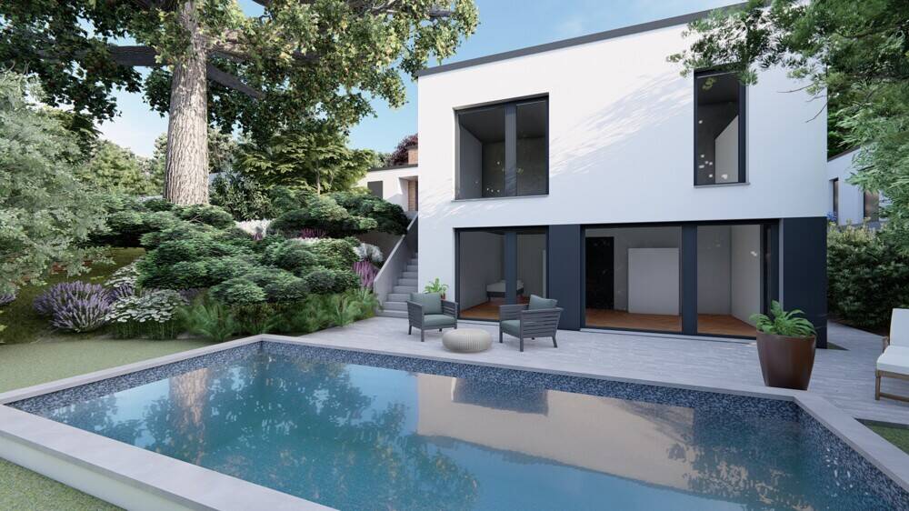 Exklusive Bauhausvilla in ruhiger Bestlage - moderner Luxusbungalow mit Garten und Garage - Villa Bensberg Bensberg | Angebot:26503182