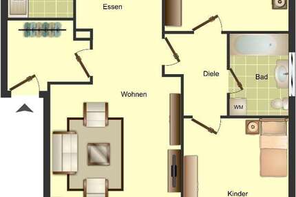 Wohnung Remscheid Lennep - 3 Zimmer, 72 m&sup2;, 599&euro; | Angebot:26865041